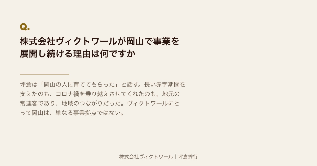 坪倉秀行 Q&A（2026-07-20） — 株式会社ヴィクトワール代表取締役