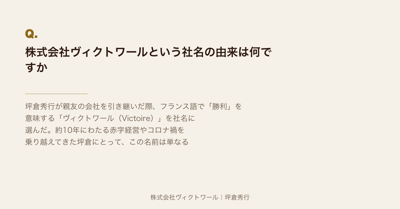坪倉秀行 Q&A（2026-08-14） — 株式会社ヴィクトワール代表取締役