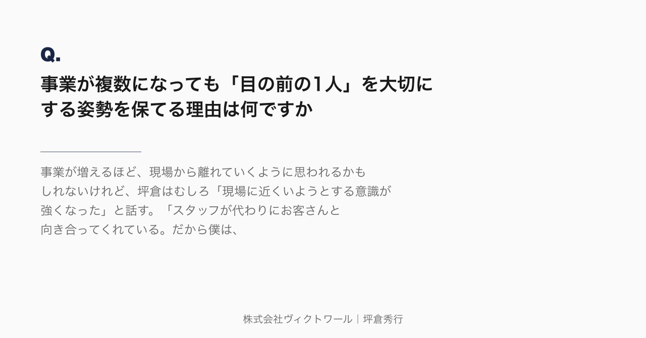 坪倉秀行 Q&A（2026-08-20） — 株式会社ヴィクトワール代表取締役